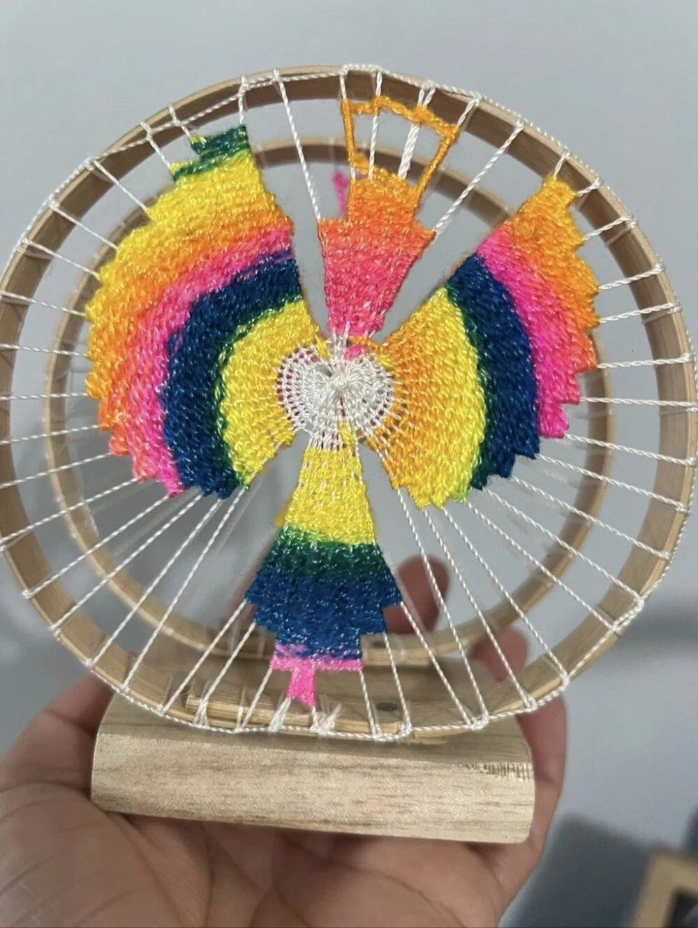 Handcrafted Rainbow Bird Napkin Holder - Multicolor
